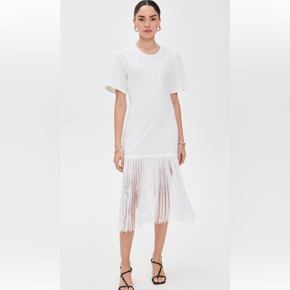 PIXIE MARKET fringe cotton tee dress size medium
